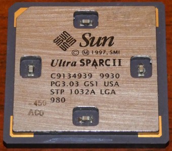 Sun Ultra SPARC II 450 MHz CPU PG3.03 GS1 USA, STP 1032A, LGA 980, SMI 1997
